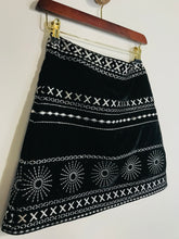 Load image into Gallery viewer, Dodo Baror Women's Velvet Embroidered Mini Skirt | EU40 UK12 | Black