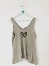 Load image into Gallery viewer, Jigsaw Women’s Embroidered Bow Tank Top | L UK14 | Beige