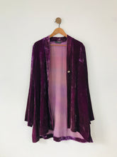 Load image into Gallery viewer, Ann Trewartha Women’s Velvet Hand-Dyed Longline Cardigan | UK18 | Purple