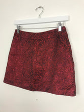 Load image into Gallery viewer, Karen Millen Floral Jacquard Mini Skirt | UK8 | Red
