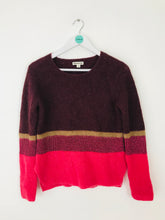Load image into Gallery viewer, Whistles Women’s Oversized Colour Block Knit Jumper | XS UK6-8 | Burgundy Red Pink
