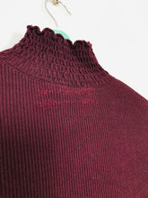 Load image into Gallery viewer, Zara Womens Rib Polo Turtle Neck Knit Top | EU S UK8 | Burgundy Red