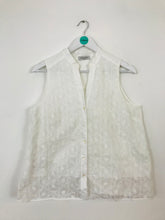 Load image into Gallery viewer, Rosso35 Women’s Floral Lace Sleeveless Blouse Shirt | 46 UK16-18 | White