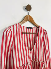 Load image into Gallery viewer, Zara Women's Striped Smock Blouse | M UK10-12 | Red