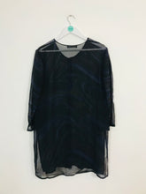 Load image into Gallery viewer, Louis Feraud Women’s 100% Silk Marble Print Sheer Long Cardigan | UK14 | Purple