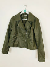 Load image into Gallery viewer, Red Herring Women’s Faux Leather Biker Jacket | UK14 | Green