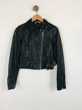 Load image into Gallery viewer, Whistles Women's Leather Crop Biker Jacket | UK10 | Black