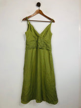 Load image into Gallery viewer, Kew Women's Linen Ruched A-Line Dress | UK12 | Green