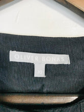 Load image into Gallery viewer, Oliver Bonas Women's Striped Wrap A-Line Dress | UK10 | Black