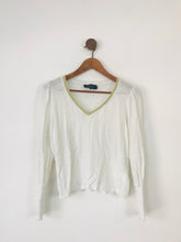 Load image into Gallery viewer, Wyse London Women’s V-Neck Linen Blouse Top | 2 UK10 | White