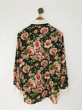 Load image into Gallery viewer, Zara Women’s Floral Tie Blouse Shirt | L UK14 | Green Pink