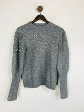 Load image into Gallery viewer, Lucy Paris Women's Pearl Embellished Jumper | EU38 UK10 | Grey