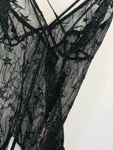 Load image into Gallery viewer, And/Or John Lewis Women's Sheer Embroidered Bodysuit Tank Top NWT | M UK10-12 | Black