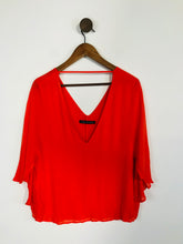 Load image into Gallery viewer, Zara Women's V-Neck Cape Crop Blouse | M UK10-12 | Orange