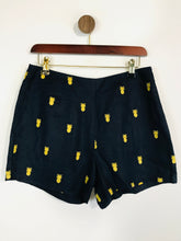 Load image into Gallery viewer, Boden Women's Linen Embroidered Bermuda Shorts NWT | UK10 | Blue