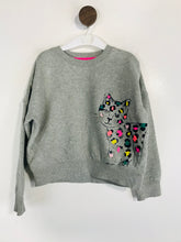 Load image into Gallery viewer, Mini Boden Kid's Leopard Print Sweatshirt | 4-5 Year 110cm | Grey