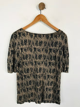 Load image into Gallery viewer, Banana Republic Women's Animal Print Ruched T-Shirt | L UK14 | Brown