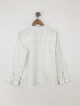 Load image into Gallery viewer, Mango Women's Collarless Button-Up Shirt | L UK14 | White