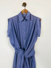 Load image into Gallery viewer, l.a.m.b. Women's Silk Wrap Shirt Dress | US6 UK10 | Purple