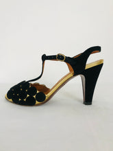 Load image into Gallery viewer, Chie Mihara Women’s Leather Heeled Sandals | 39 UK6 | Black