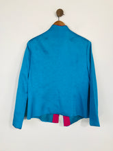 Load image into Gallery viewer, Guyu Women's Floral Embroidery Satin Blazer Jacket | UK16 | Blue