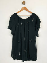 Load image into Gallery viewer, Planet Women's Embroidered Blouse | UK14 | Black