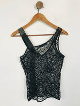 Load image into Gallery viewer, Karen Millen Women's Fishnet Beaded Blouse | M UK10-12 | Black