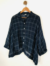Load image into Gallery viewer, Crea Concept Women's Linen Check Button-Up Shirt | EU38 UK10 | Blue