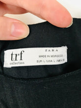 Load image into Gallery viewer, Zara Women’s Scoop Neck Flared Midi Belt Dress | L | Black