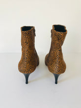 Load image into Gallery viewer, Mint Velvet Women’s Animal Print Kitten Heeled Boots NEW | 39 UK6 | Brow