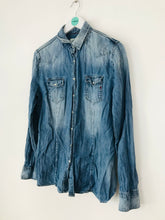 Load image into Gallery viewer, Replay Women’s Denim Long Sleeve Shirt | XL | Washed Blue