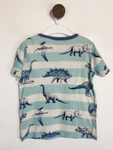 Load image into Gallery viewer, Boden Kid's Striped Dinosaur Print T-Shirt | 4-6 Years | Blue