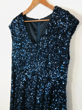 Load image into Gallery viewer, French Connection Women's Glittery Sequin A-Line Dress | UK16 | Blue