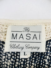 Load image into Gallery viewer, Masai Women's Striped Loose Weave Tank Top | L UK14 | White