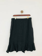 Load image into Gallery viewer, Jaeger Women’s Pinstripe Flared Hem Pencil Skirt | UK14 | Black