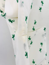 Load image into Gallery viewer, Club Monaco Women's Silk Frog Print Button-Up Shirt | S UK8 | White