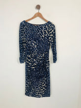Load image into Gallery viewer, Coast Women's Leopard Print Sheath Dress | UK12 | Blue