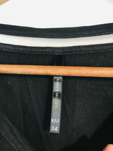 Load image into Gallery viewer, Karen Millen Women's Striped Sheer T-Shirt | UK14 | Black