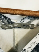 Load image into Gallery viewer, Zara Women's Snakeskin V-Neck T-Shirt | M UK10-12 | Grey