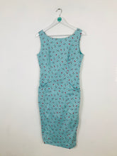 Load image into Gallery viewer, Collectif Women’s Polka Dot Body Con Midi Dress | UK14 | Blue