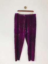 Load image into Gallery viewer, Ann Trewartha Women’s Velvet Straight Trousers | UK18 | Purple