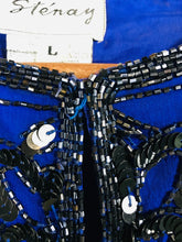 Load image into Gallery viewer, Stenay Women's Sequin Vintage Cardigan | L UK14 | Blue