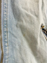 Load image into Gallery viewer, Zara Womens Premium Denim Biker Jacket | M | Washed Blue