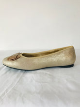 Load image into Gallery viewer, Lands' End Women’s Glitter Metallic Ballerina Flats Shoes | UK5 | Gold