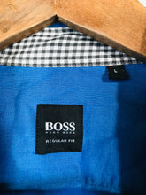 Load image into Gallery viewer, Boss Hugo Boss Men's Linen Button-Up Shirt | L | Blue