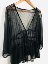 Load image into Gallery viewer, Zara Women's Polka Dot Sheer Blouse | M UK10-12 | Black