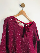 Load image into Gallery viewer, Monsoon Women's Knit Sequin Blouse | M UK10-12 | Burgundy