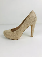Load image into Gallery viewer, Miss KG Women's Embellished Studded Heels | EU39 UK6 | Beige