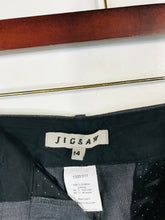 Load image into Gallery viewer, Jigsaw Women's Cotton Check Smart Trousers | UK14 | Grey