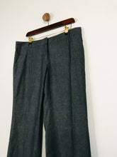 Load image into Gallery viewer, Jigsaw Women's Cotton Check Smart Trousers | UK14 | Grey